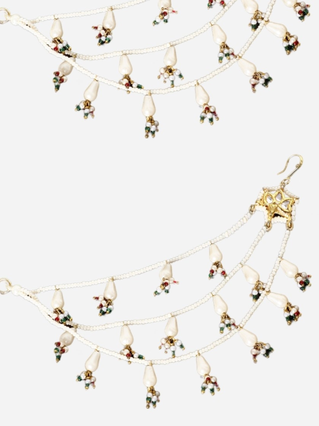 Kundan  Kanchain with Multilayer Pearl Strings
