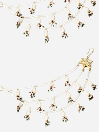 Kundan  Kanchain with Multilayer Pearl Strings