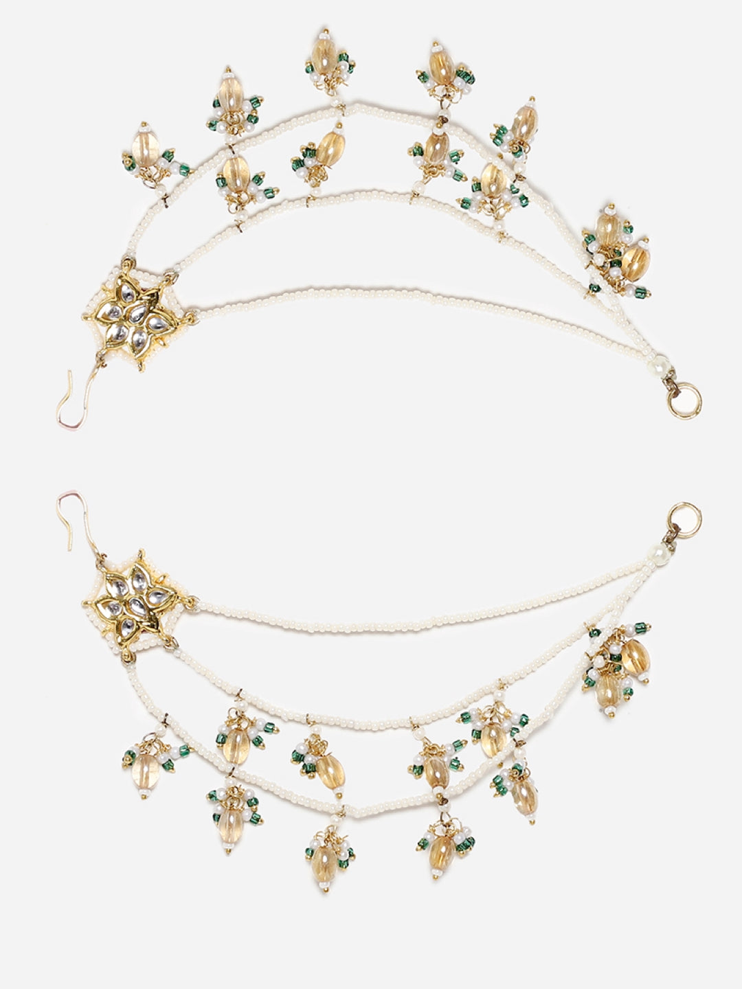 Kundan  Kanchain with Multilayer Pearl Strings