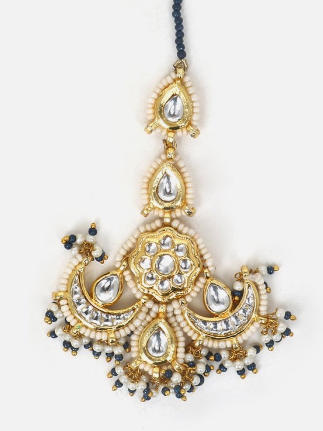 Blue and Cream Kundan Maang Tikka from Dugristyle Ruhaniyat By Dugran