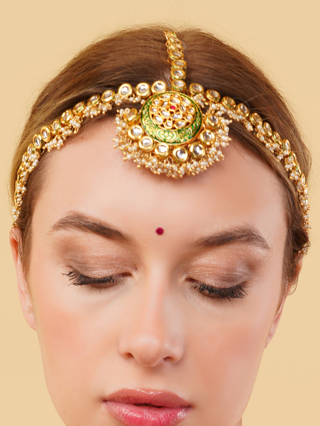Kundan Matha Patti with Meenakari Touch