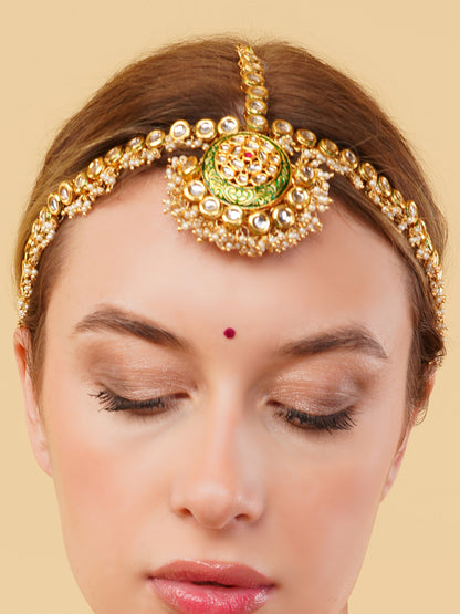 Kundan Matha Patti with Meenakari Touch