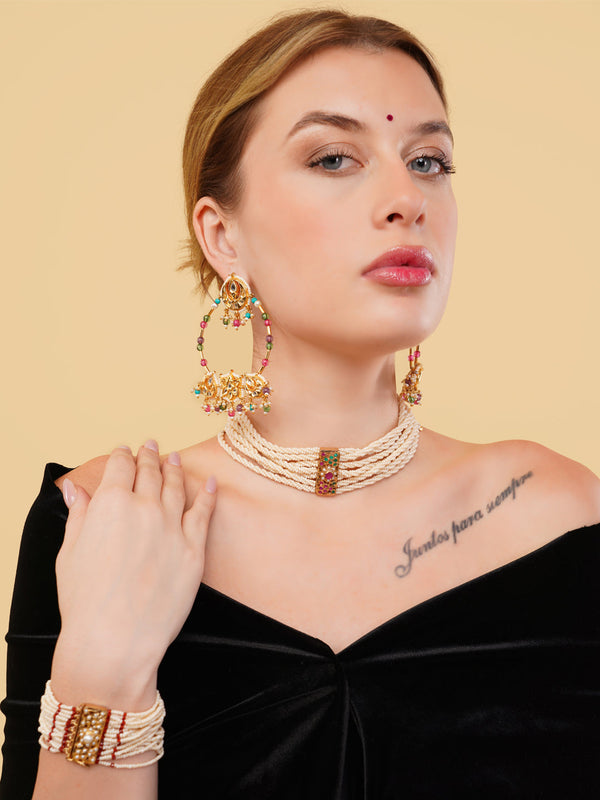 Gul-e-Laal Chokar Jadau Twisted Pearl Choker