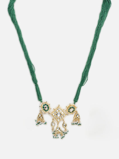 Multi Colored Kundan Necklace with Multi shaped hangings