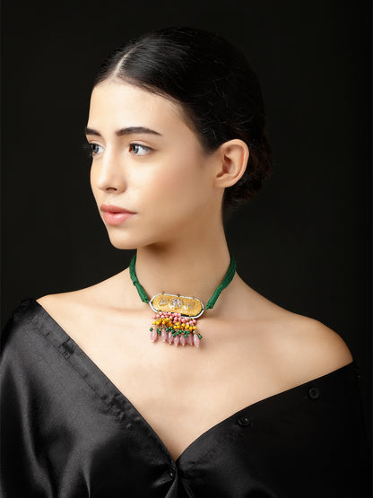 Meenakari Necklace with adjustable Dori