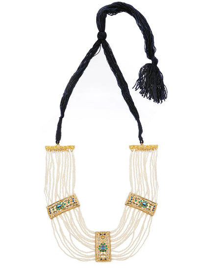 Peacock Inspired Colors in Jadau Design Necklace