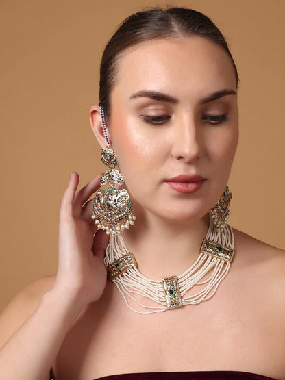 Blue and Green Peacock Inspired Colors in Jadau Design  Earring from Dugristyle Ruhaniyat By Dugran