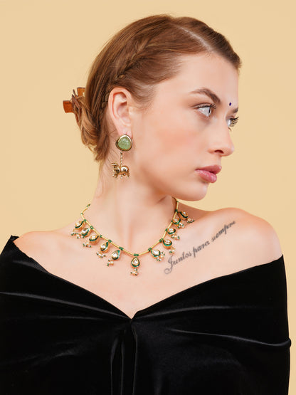 Meeenakari amalgamation with kundan tikra with handmade dori 