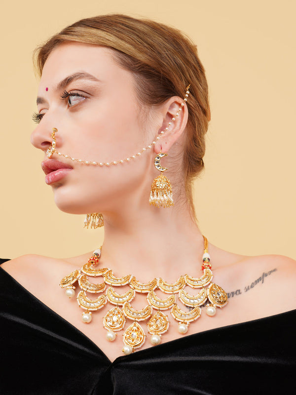 Zehnaseeb Haar Kundan Chand Tikra Statement Haar
