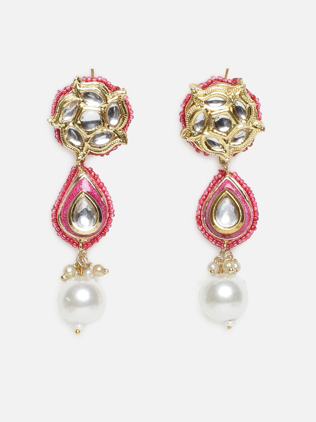 Meenakari Jewellery Set with Adjustable Dori and Multi Color Pearl Hangings