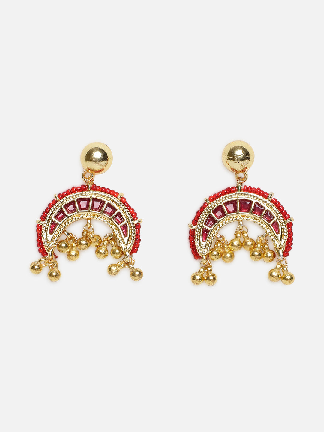 Red and Gold Multi Shaped and Red Colored Kundan Jewellery Set from Dugristyle Ruhaniyat By Dugran