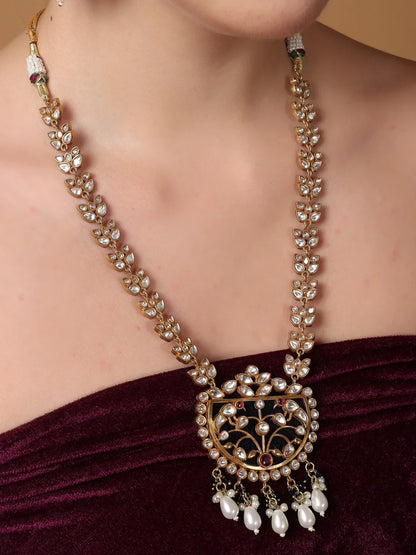 Moissanite Stones used with peacock design Necklace and earrings set