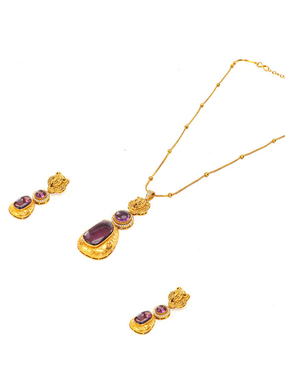 Moissanite Stones used with Tiger design Necklace and earrings set