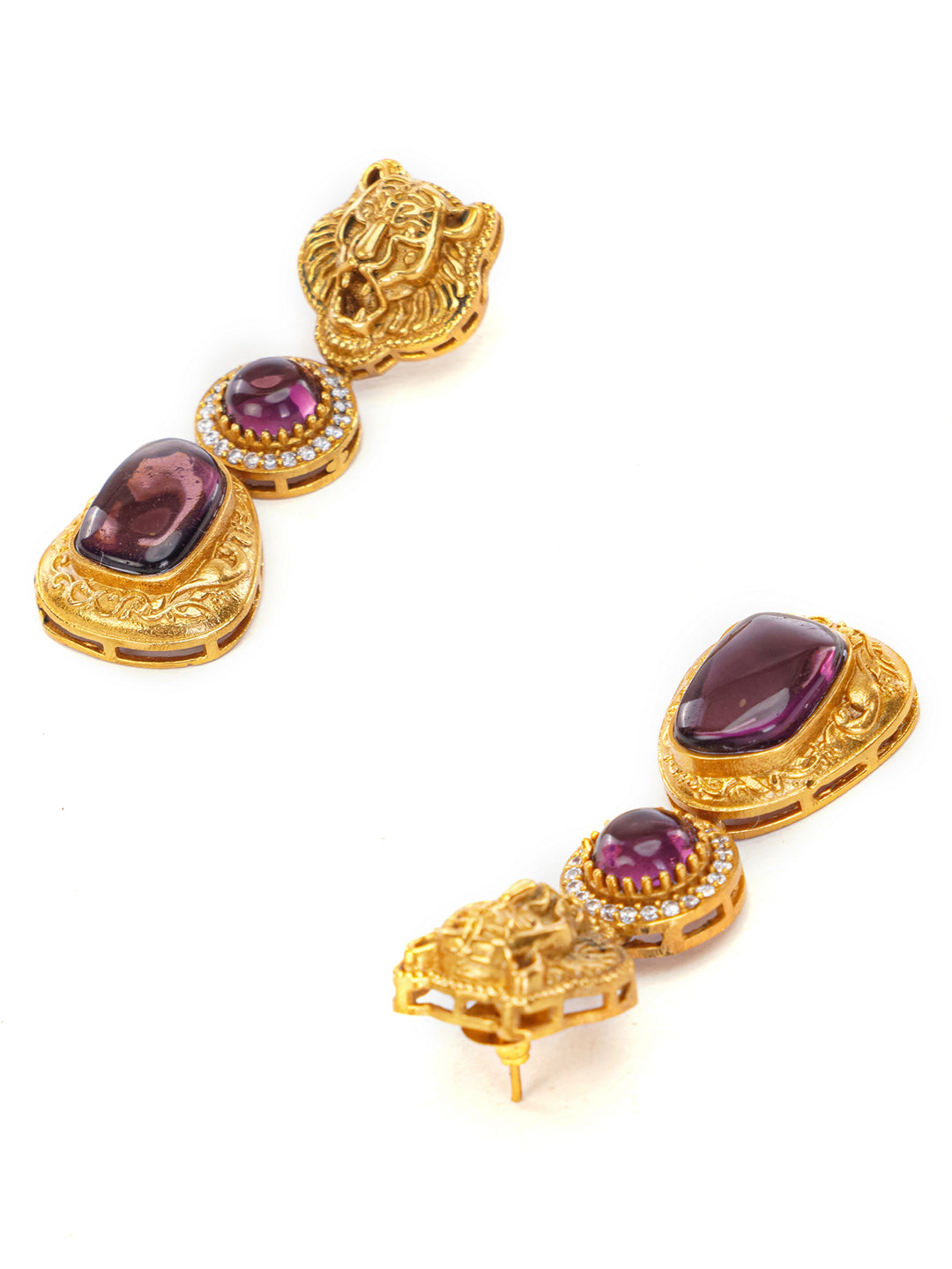 Moissanite Stones used with Tiger design Necklace and earrings set