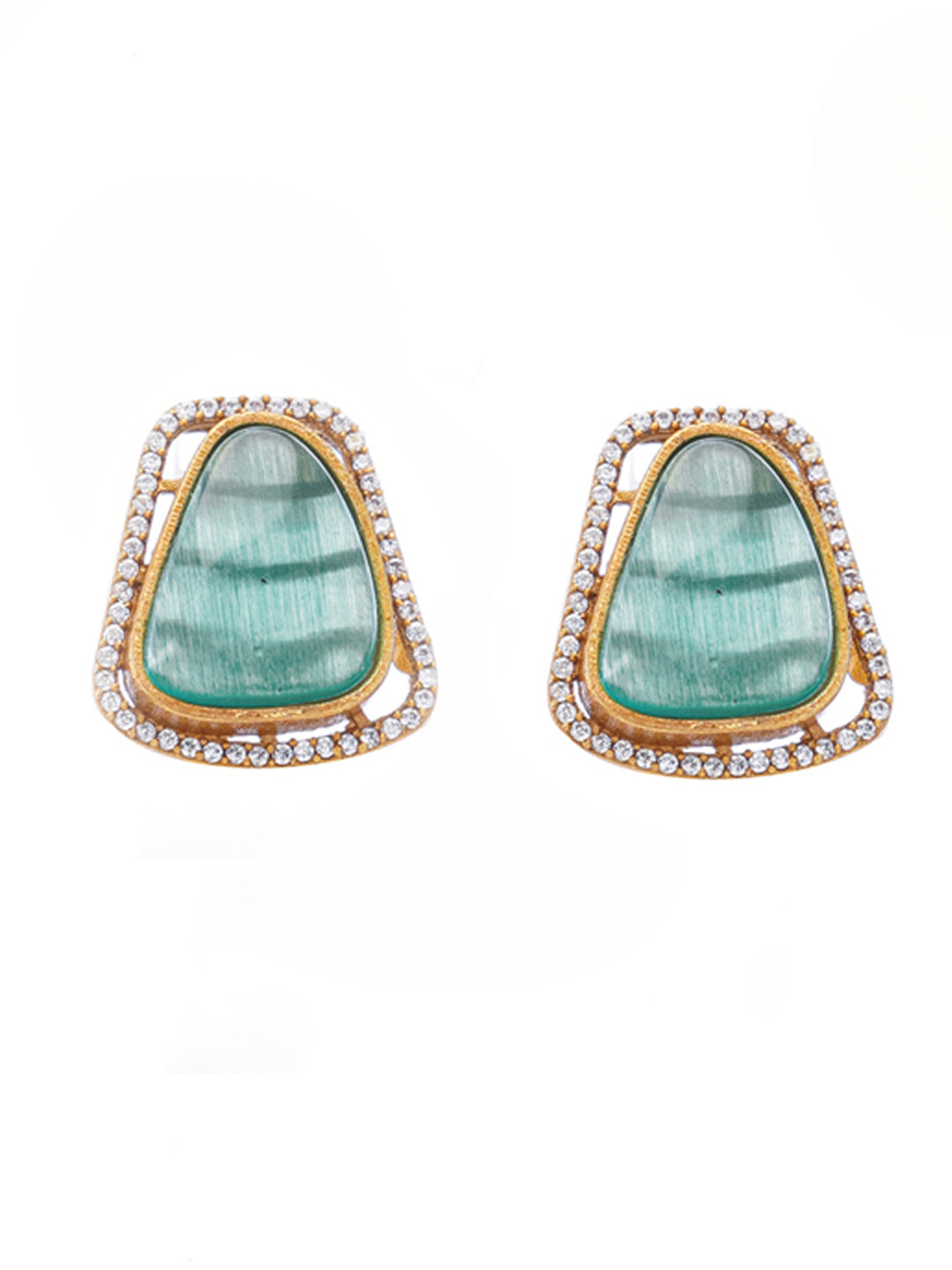 Moissanite Stones used with Stripe design Necklace and earrings set