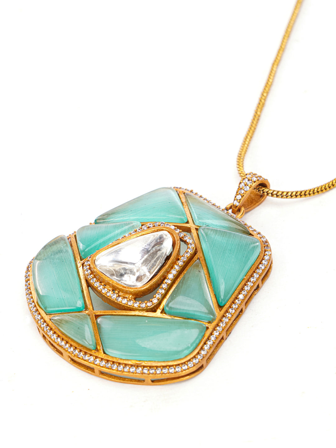 Moissanite Stones used with Stripe design Necklace and earrings set