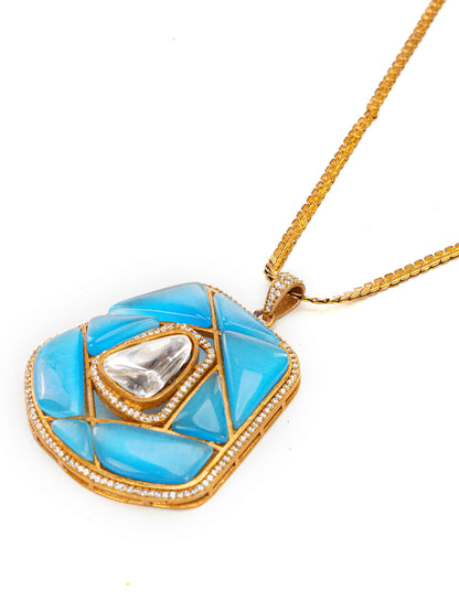 Moissanite Stones used with Stripe design Necklace and earrings set