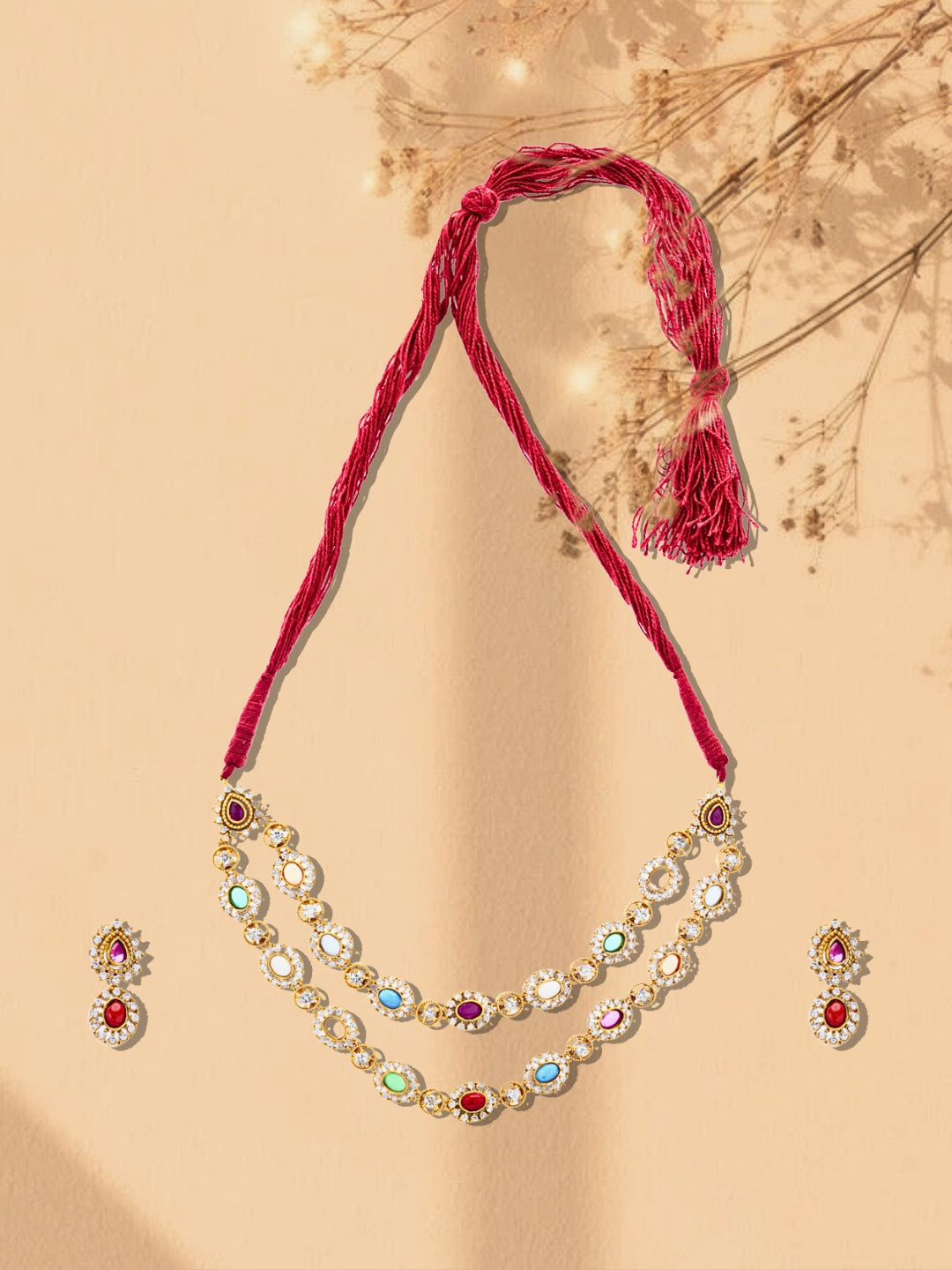 Seven Color rainbow Moissanite with double string and adjustable dori