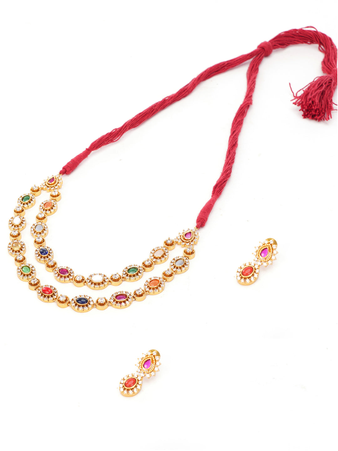 Seven Color rainbow Moissanite with double string and adjustable dori