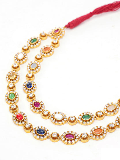 Seven Color rainbow Moissanite with double string and adjustable dori