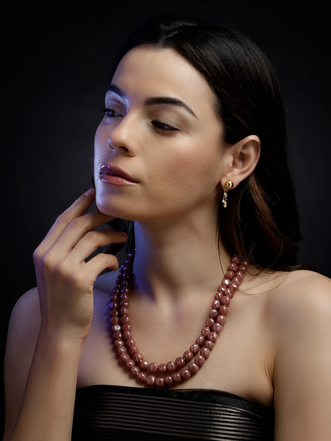 Brown and Gold Natural Stones Necklace from Dugristyle Ruhaniyat By Dugran