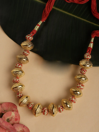 Natural Stones Necklace with Handmade Balls