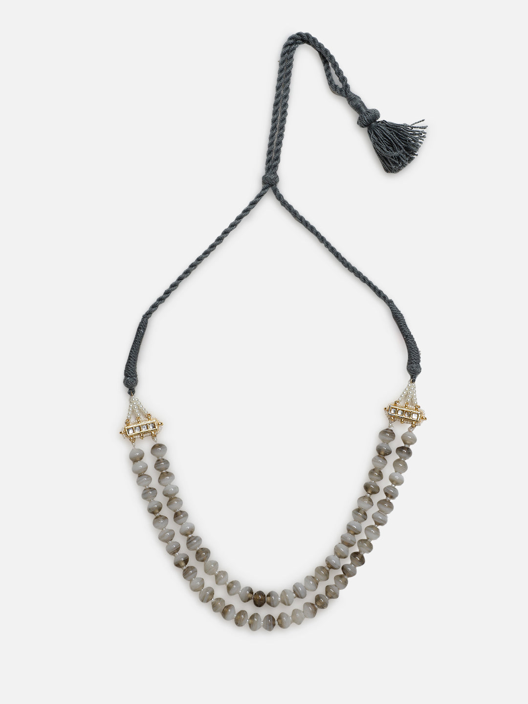 Natural Stones Necklace with Kundan
