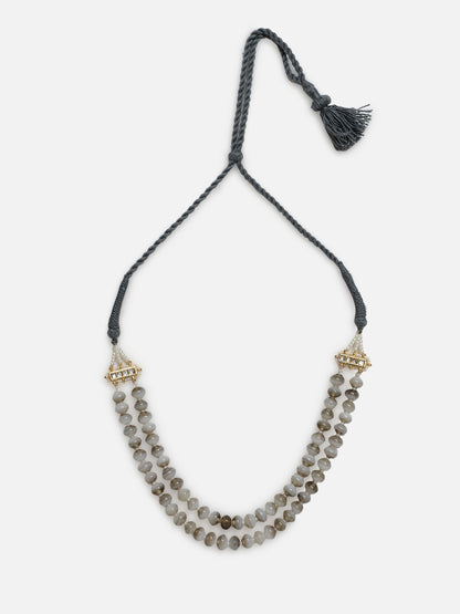 Natural Stones Necklace with Kundan