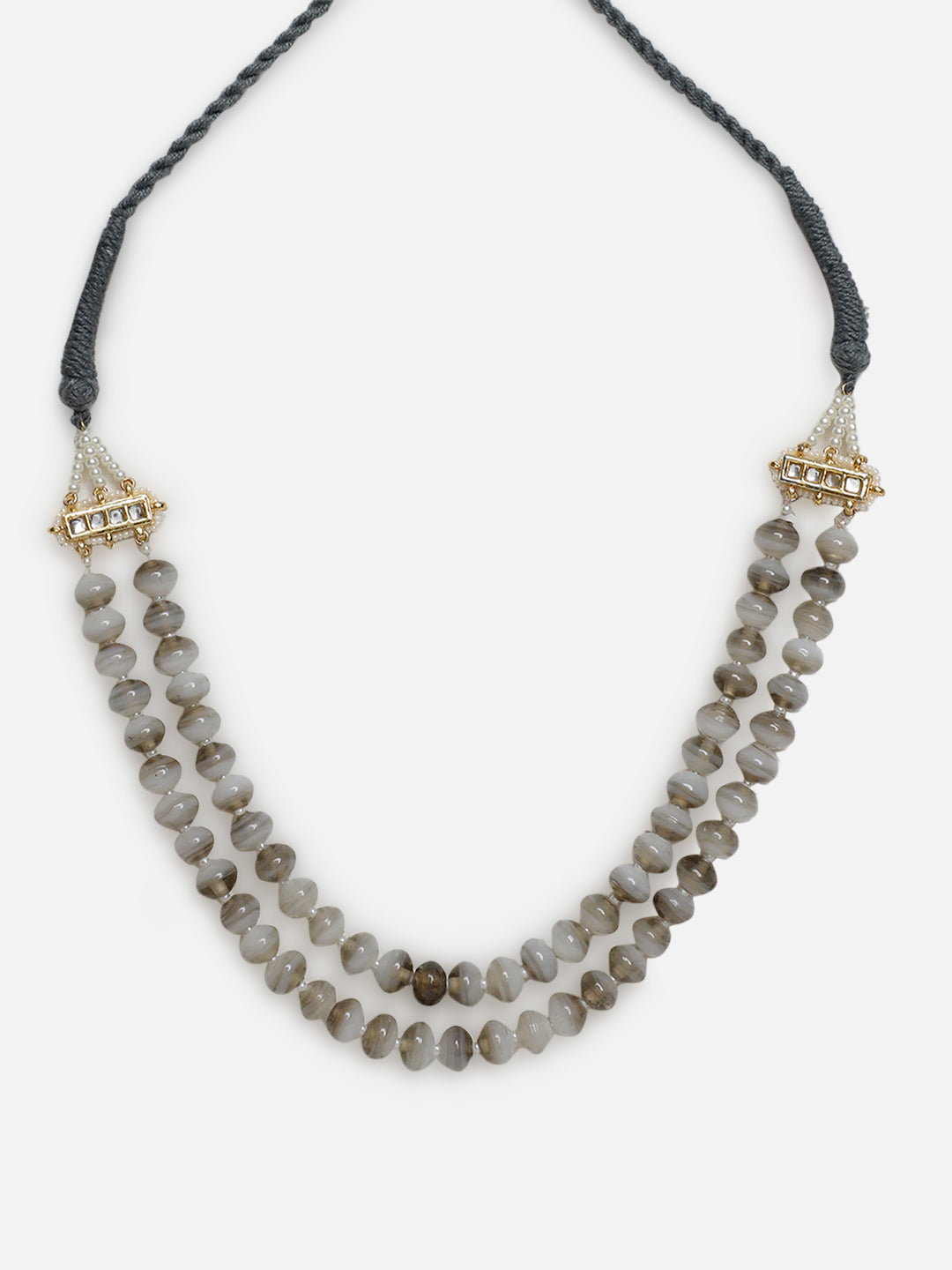 Natural Stones Necklace with Kundan