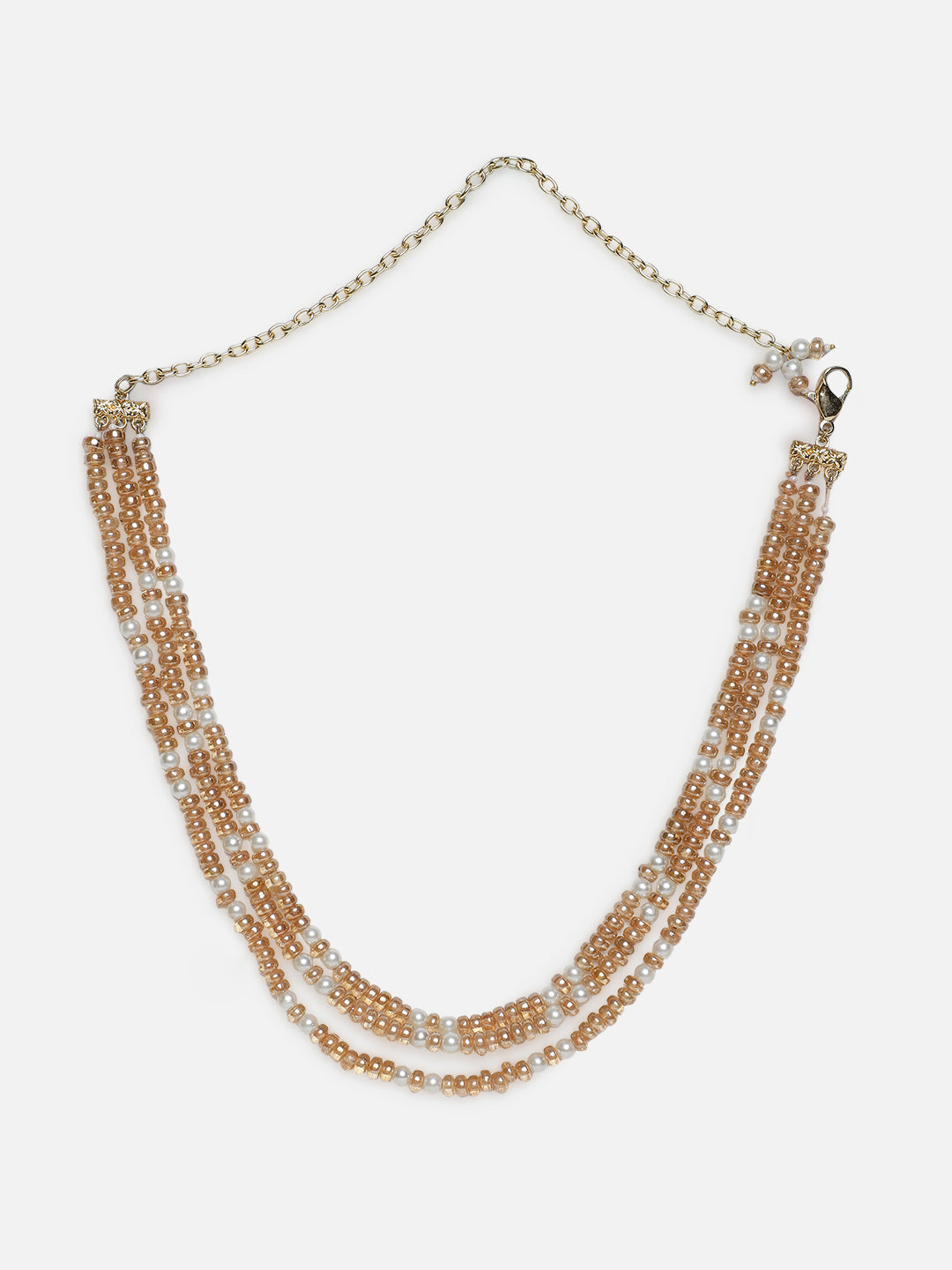 Peach and Gold Natural Stones Necklace from Dugristyle Ruhaniyat By Dugran