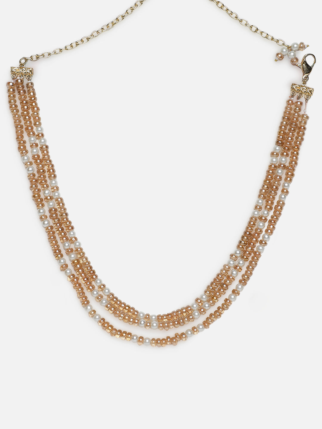 Peach and Gold Natural Stones Necklace from Dugristyle Ruhaniyat By Dugran