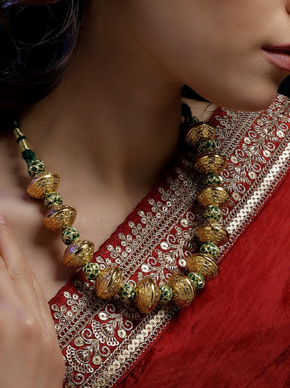 Natural Stones Necklace with Handmade Balls