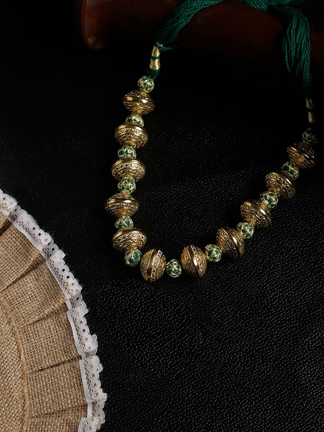 Natural Stones Necklace with Handmade Balls