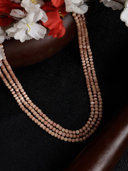 Brown and Pink Natural Stones Necklace from Dugristyle Ruhaniyat By Dugran