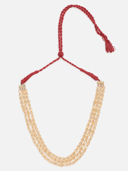 Peach and Red Natural Stones Necklace from Dugristyle Ruhaniyat By Dugran