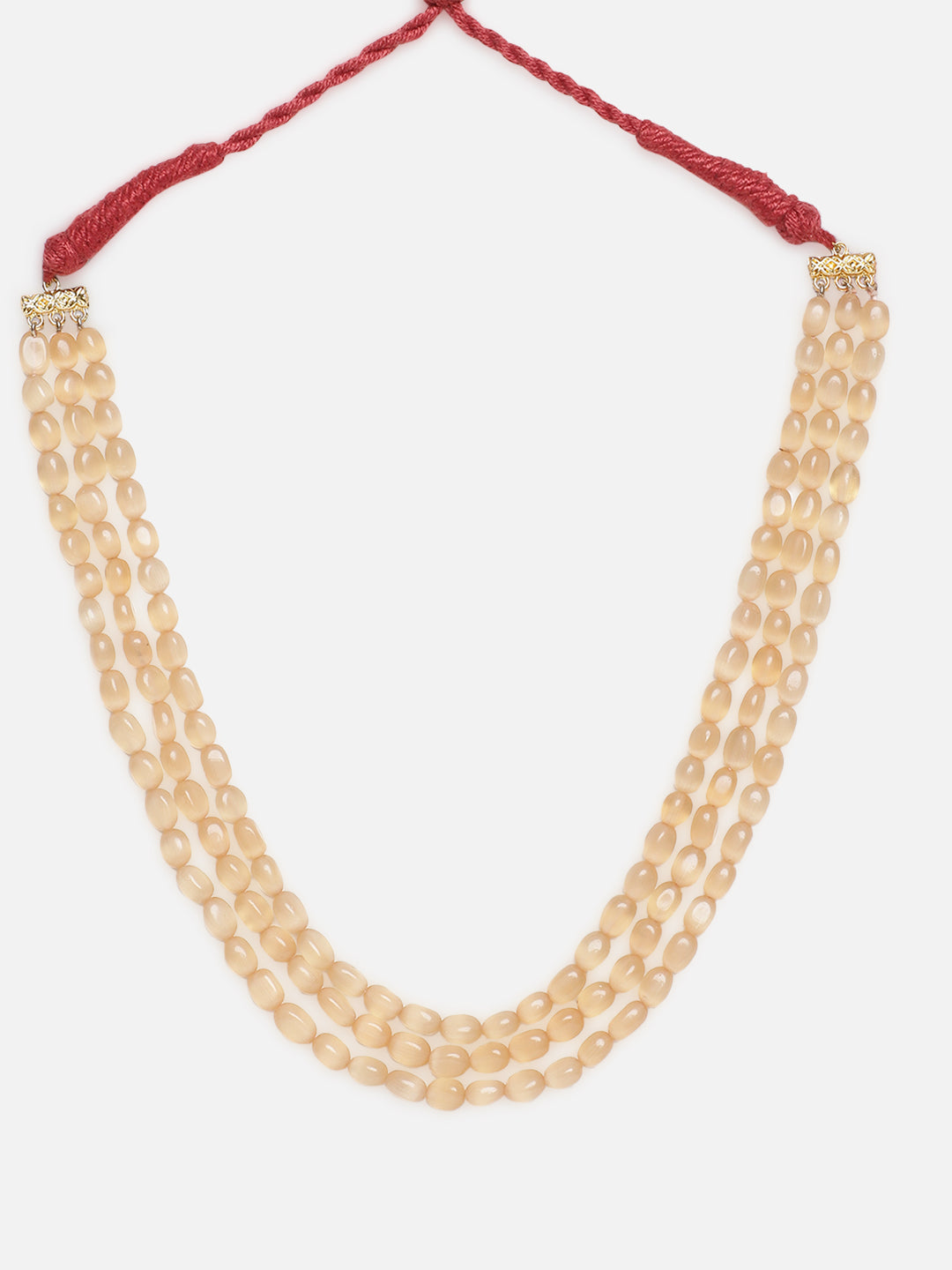 Peach and Red Natural Stones Necklace from Dugristyle Ruhaniyat By Dugran